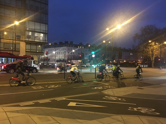 Cyclists on Vauxhall Bridge: Are the numbers tumbling?